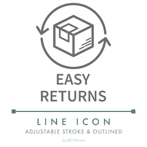 Icona della linea di spedizione per e-commerce con resi facili in formato SVG, logo minimalista per la consegna degli ordini in formato PNG, simbolo vettoriale per la logistica di evasione degli ordini del servizio clienti