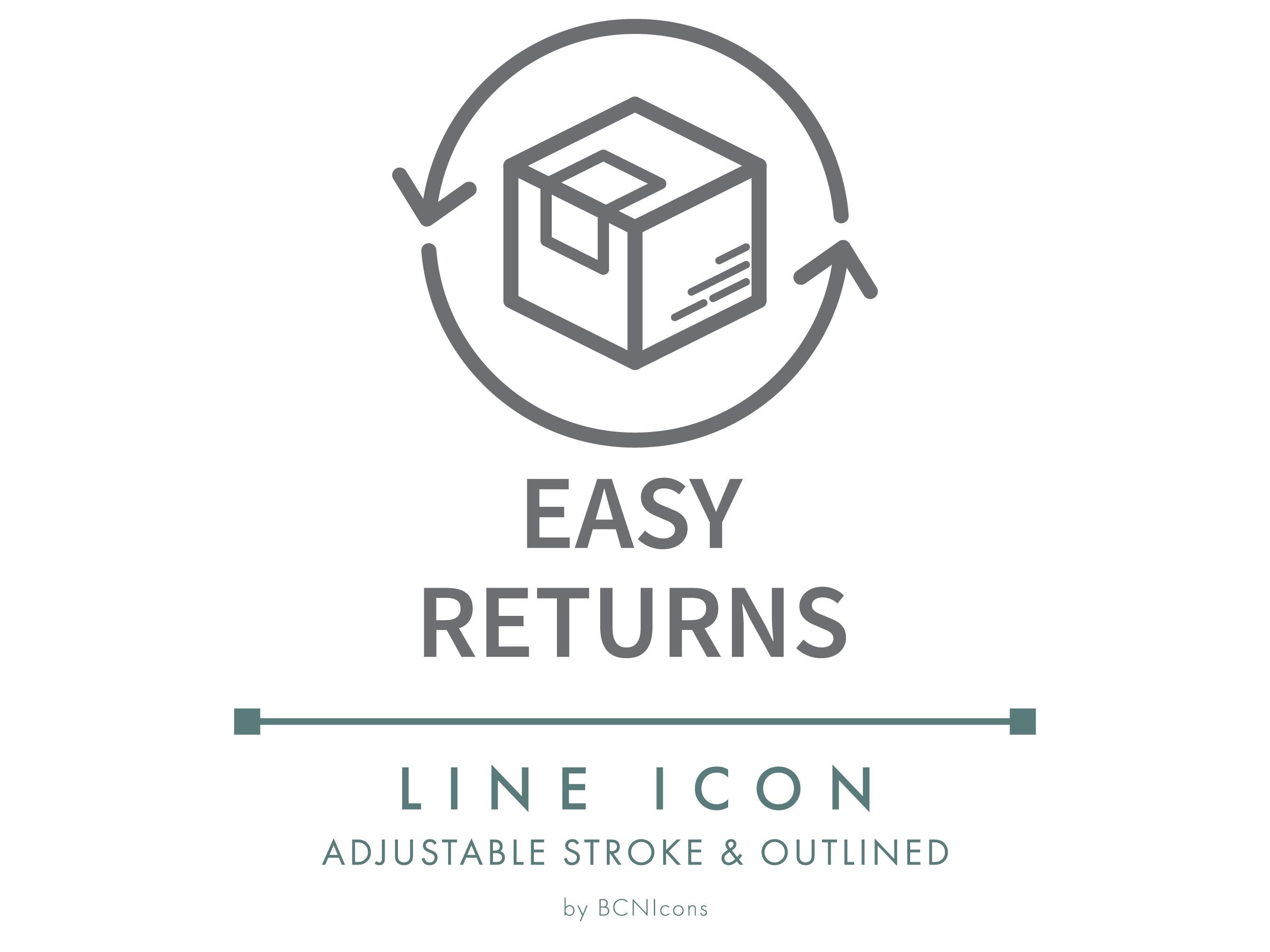 Easy Returns Ecommerce Shipping Line Icon SVG, Minimalist Order ...