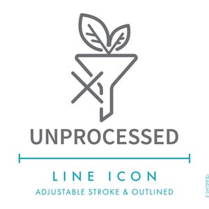 Icône de ligne d'ingrédients non transformés SVG, icône d'étiquette d'aliments crus et de boissons biologiques naturels PNG, symbole de vecteur de produit corporel cosmétique végétal biologique