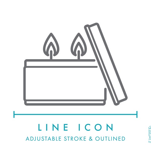 Large Tin Candle with Two Wicks Line Icon SVG, Minimalist Container Candle Tin L Clipart PNG, Aluminum Jar Candle Making Symbol Vector Logo