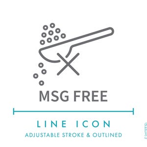 MSG フリー ライン アイコン SVG、ミニマリスト エコフレンドリー 添加物 フリー ナチュラル フード パッケージ アイコン PNG、オーガニック バイオ製品 シンボル ベクター アイコン