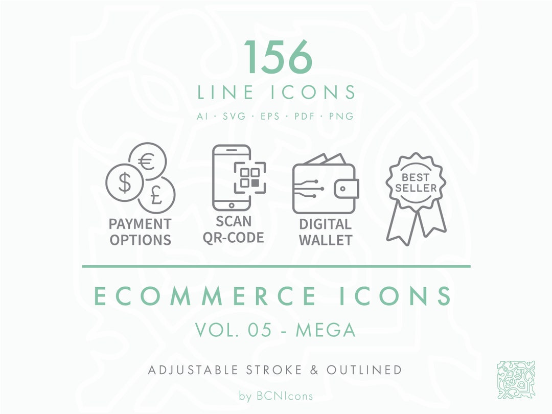 MEGA PACK: Ecommerce Symbols Vol. 05 Icon Pack SVG, Minimalist Online ...