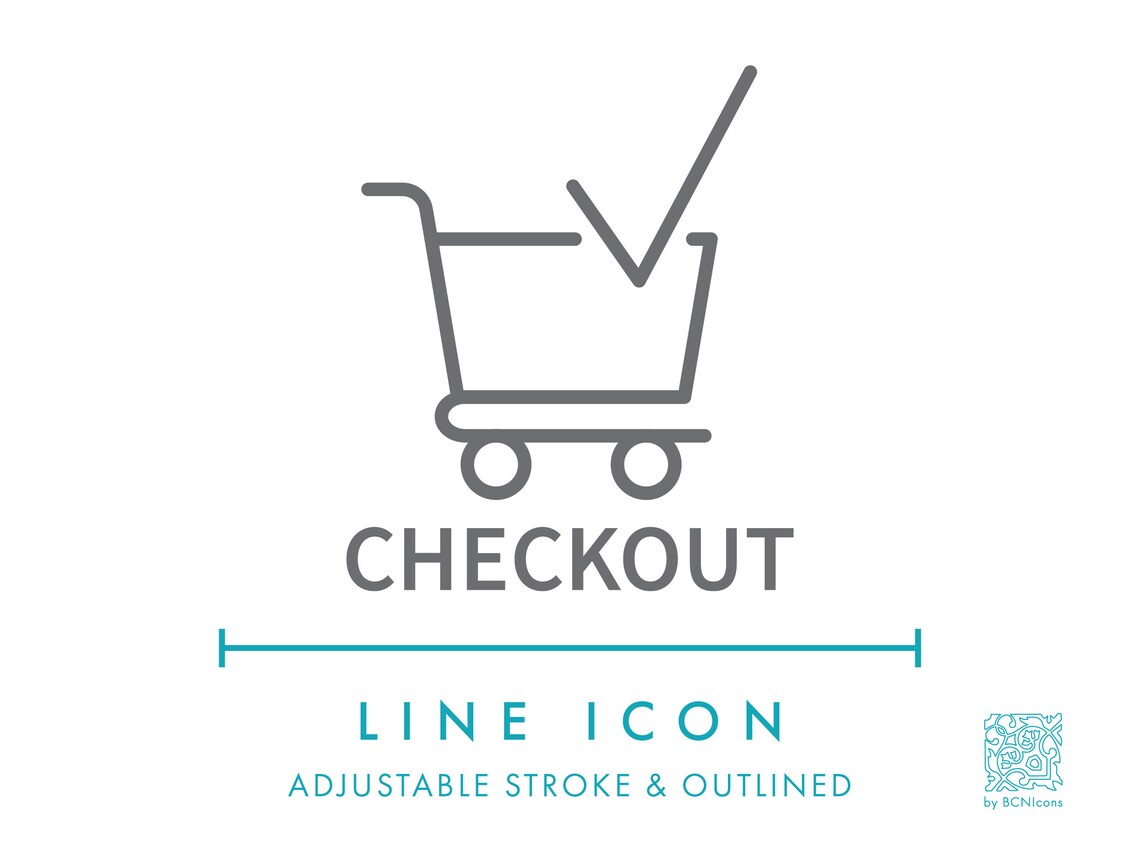 Checkout Ecommerce Line Icon SVG, Minimalist Online Store Business ...