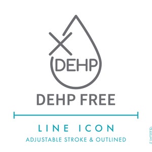 Icono de línea libre de DEHP SVG, icono minimalista de envase de producto cosmético de plástico PNG, icono vectorial de símbolo de envase de producto seguro para bebidas y alimentos