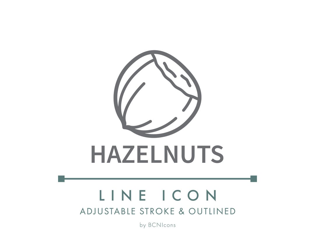 Hazelnuts Line Icon SVG, Minimalist Nuts Ingredient Food & Cosmetics ...