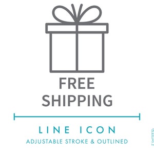Livraison gratuite icône de ligne d'expédition de commerce électronique SVG, icône de livraison gratuite de commande minimaliste PNG, symbole de vecteur de logistique d'exécution