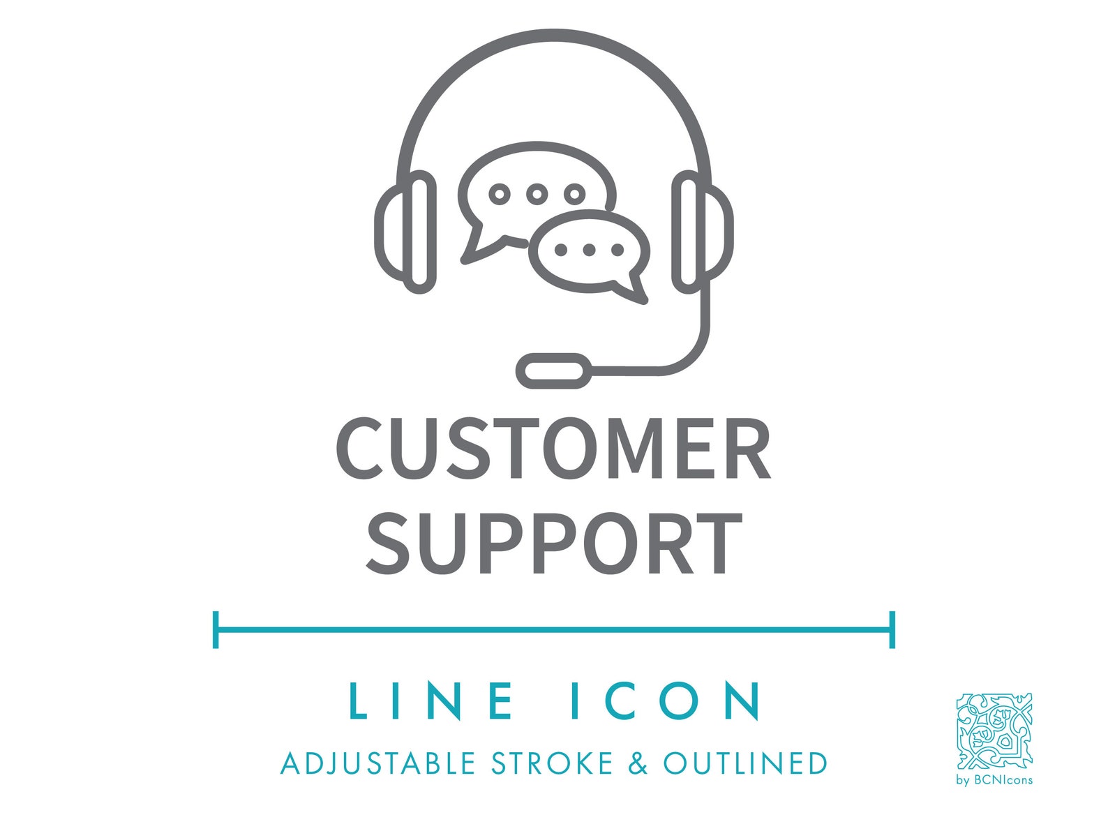 Customer Support Line Icon SVG, Minimalist Online Store Customer Service Icon