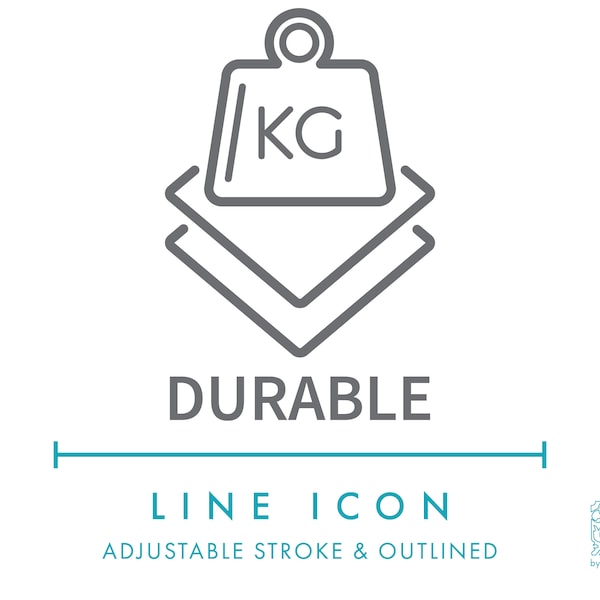 Durable Textile Material Line Icon SVG, Minimalist Resistant Strong Fabric Feature PNG, Long Lasting Material Properties Weave Vector Symbol