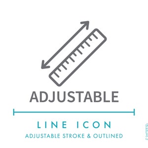 Einstellbare Größe Liniensymbol SVG, Minimalist Einstellbare Höhe Benutzerdefiniertes Produktzeichen PNG, Einstellbare Messung Angepasstes Produktsymbol Vektor