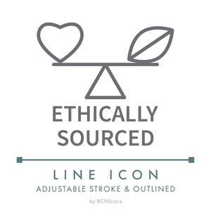 Ethically Sourced Line Icon SVG, Minimalist Eco Friendly Packaging Logo PNG, Sustainable Natural Cosmetic Product Vector Symbol