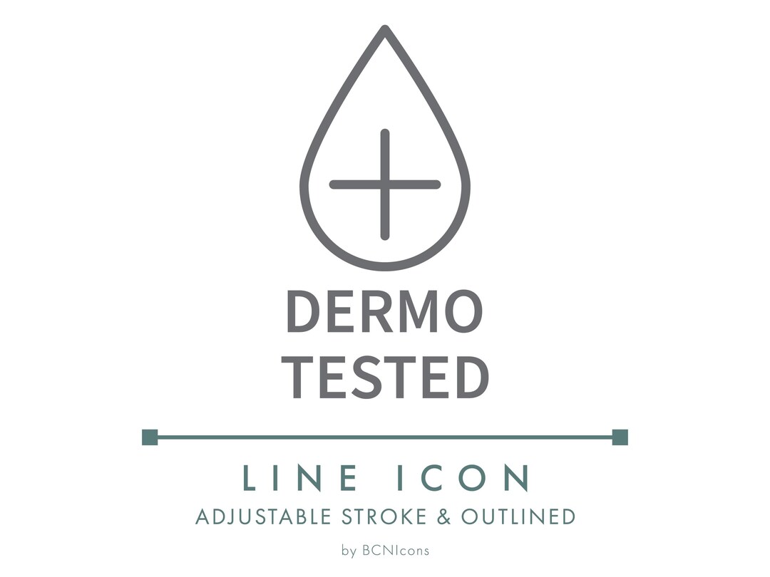 Dermo Tested Line Icon SVG, Skincare Cosmetics Packaging Logo PNG ...