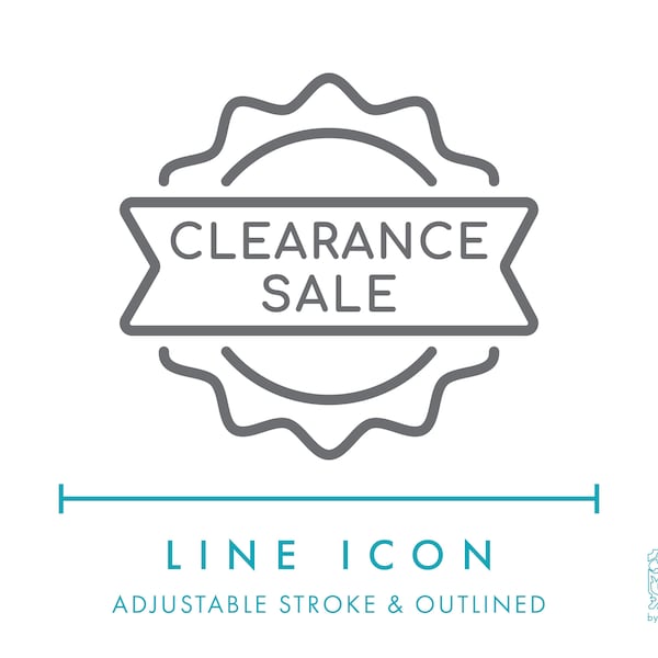 Clearance Sale Stamp Ecommerce Line Icon SVG, Minimalist Shop Final Sale Promotion Badge Icon PNG, Limited Discount Online Store Logo Symbol