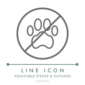 Keep Away From Pets Line Icon SVG, Minimalist Warning Product Packaging Logo PNG, Animal Safety Handmade Product Vector Symbol