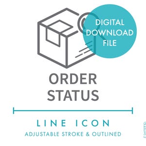 Icono de línea de envío de comercio electrónico SVG, icono de entrega de paquete minimalista, símbolo vectorial de logística de cumplimiento de servicio de tienda en línea