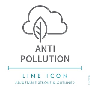 Anti-Pollution-Linie-Symbol SVG, Grünes, umweltfreundliches Naturkost- und Kosmetikverpackungssymbol PNG, Symbol für nachhaltiges Produkt, Vektorsymbol