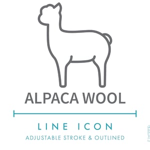Alpaka Wolle Textil Linie Symbol SVG, Minimalistische Garn Faser Clipart PNG, Natürliche Tierfaser Textil Kleidung & Mode Bekleidung Symbol Logo