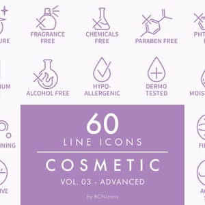 ADVANCED PACK: Kosmetik Verpackung Symbole Vol.03 Line Icons SVG, Minimalistisches Hautpflege Produkt Icon Bundle, Beauty Clipart Vektor Logos