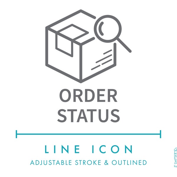 Order Status Ecommerce Shipping Line Icon SVG, Minimalist Order Delivery Tracking Icon, Customer Service Fulfillment Logistics Vector Symbol