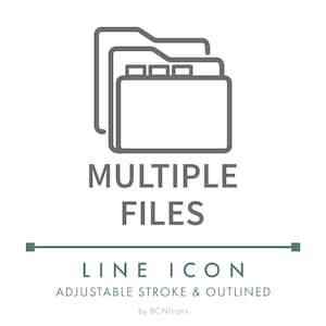 Multiple Files Ecommerce Line Icon SVG, Minimalist Digital Files Download Symbol PNG, Digital Product Files Website Button Vector Logo