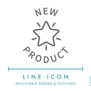 Novo ícone de linha de comércio eletrônico em SVG, ícone de produto de loja comercial minimalista em PNG, anúncio de loja online, novo símbolo de logotipo vetorial