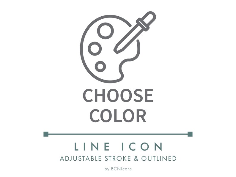 Choose Color Ecommerce Line Icon SVG, Minimalist Color Selection Symbol PNG, Digital Product Color Picker Website Button Vector Logo image 1