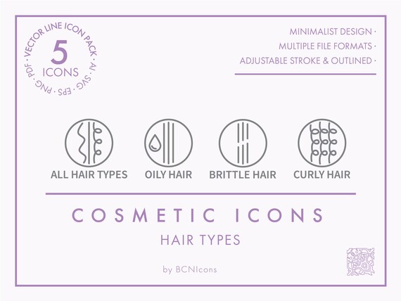 HAIR TYPES Cosmetic Icons SVG Minimalist Cosmetics Symbols - Etsy HAIR TYPES Cosmetic Icons SVG Minimalist Cosmetics Symbols - Etsy
