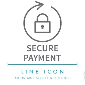 Icône de ligne de commerce électronique de paiement sécurisé SVG, icône d’entreprise de boutique en ligne minimaliste PNG, boutique en ligne paiement sécurisé logistique logo symbole vectoriel