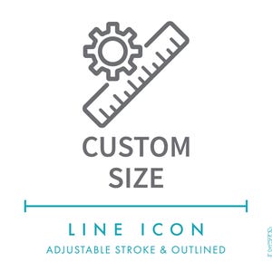 Icono de línea de joyería y ropa de tamaño personalizado SVG, PNG web a medida, icono de guía de tallas para ropa, bisutería, accesorios, símbolo de cuidado