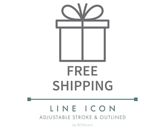 Free Shipping Ecommerce Shipping Line Icon SVG, Minimalist Order Free Delivery Logo PNG, Fulfillment Logistics Vector Symbol