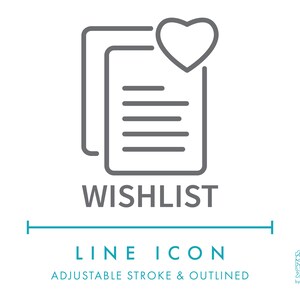 Wunschliste E-trade Line Icon SVG, Minimalist Online-Shop Business Einkaufsliste Icon PNG, Online Shop Favoritenliste Website Vektor Symbol