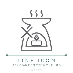 Ne pas utiliser d'icône de ligne de sécurité de bougie de chauffe-cire SVG, clipart d'avertissement de bougie de diffuseur d'huile sans PNG, logo vectoriel de symbole de bougie d'entretien de bougie