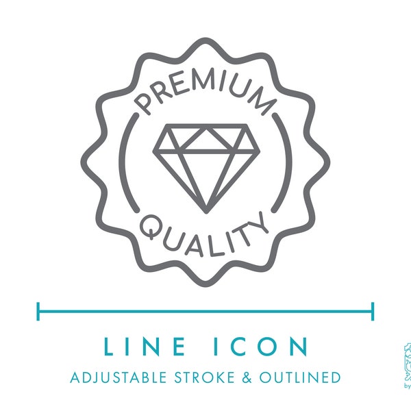 Premium Quality Badge Ecommerce Line Icon SVG, Minimalist Product Quality Icon PNG, Highest Quality Online Store Vector Logo Symbol