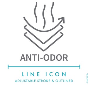 Anti-Odor Textile Material Line Icon SVG, Minimalist Odor Resistant Fabric Feature Clipart, Anti Smell Control Material Properties Symbol