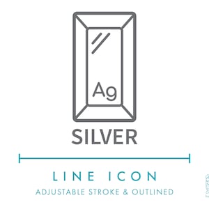 Silber Schmuck Linie Symbol SVG, Minimalist Luxus Ohrringe Schmuck Symbol PNG, Edelmetall Bijouterie Zubehör Anhänger Vektor Symbol