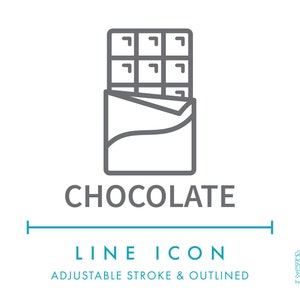 Chocolate Bar Line Icon SVG, Chocolate Ingredient Flavor Food Clipart PNG, Chocolate Scent Fragrance Candle and Cosmetics Symbol Vector