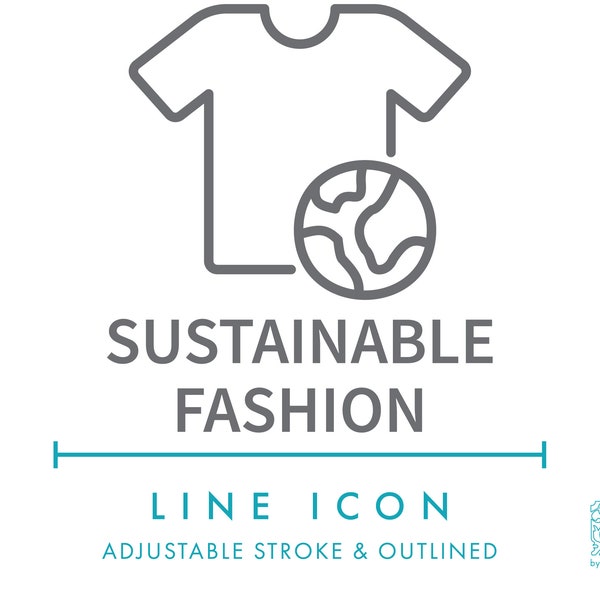 Sustainable Fashion Clothes Line Icon SVG, Minimalist Eco Friendly Apparel PNG, Ecological Ethical Slow Fashion Clothing Vector Symbol