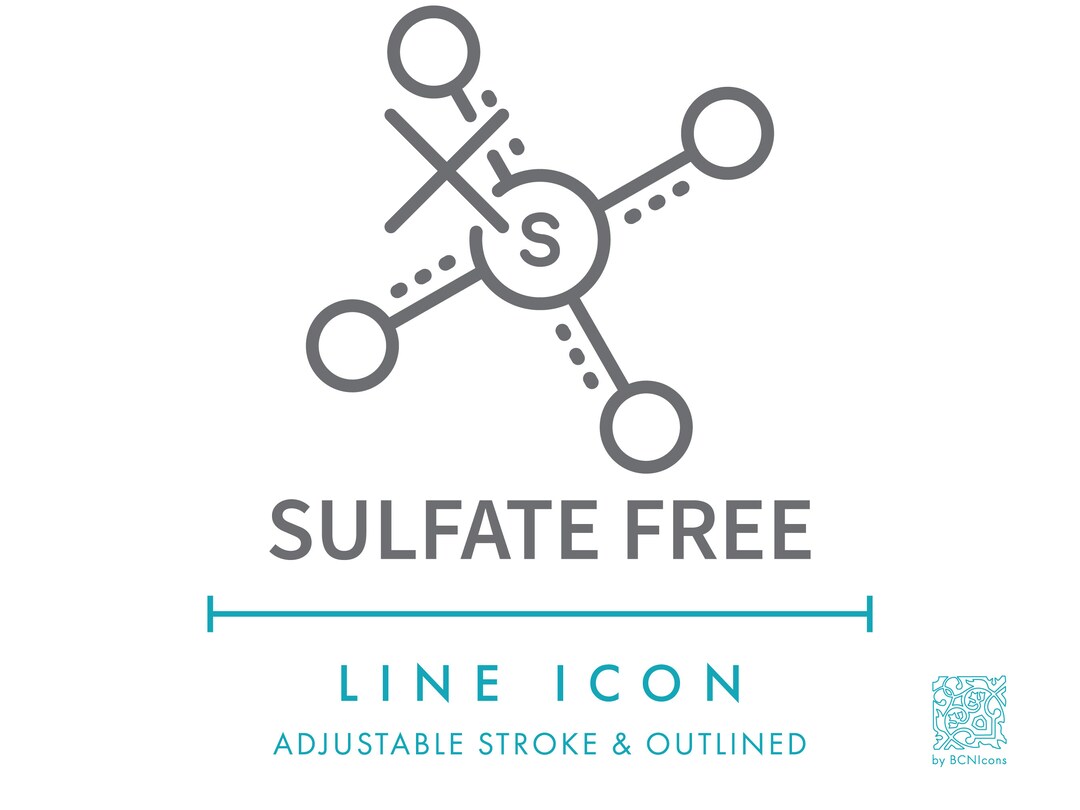 Sulfate Free Line Icon SVG, Eco Friendly Natural Hair Product Cosmetics ...