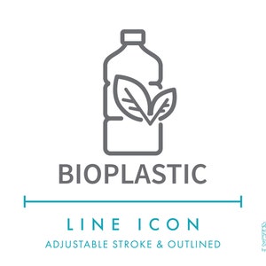 Bioplastik-Linie-Symbol SVG, biologisch abbaubare umweltfreundliche Verpackung PNG, Symbol für natürliches Kosmetikprodukt Vektor-Symbol