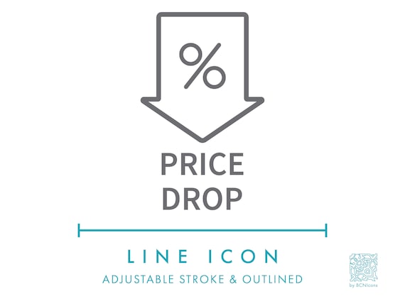 Price Drop Ecommerce Line Icon SVG Minimalist Shop Coupon - Etsy