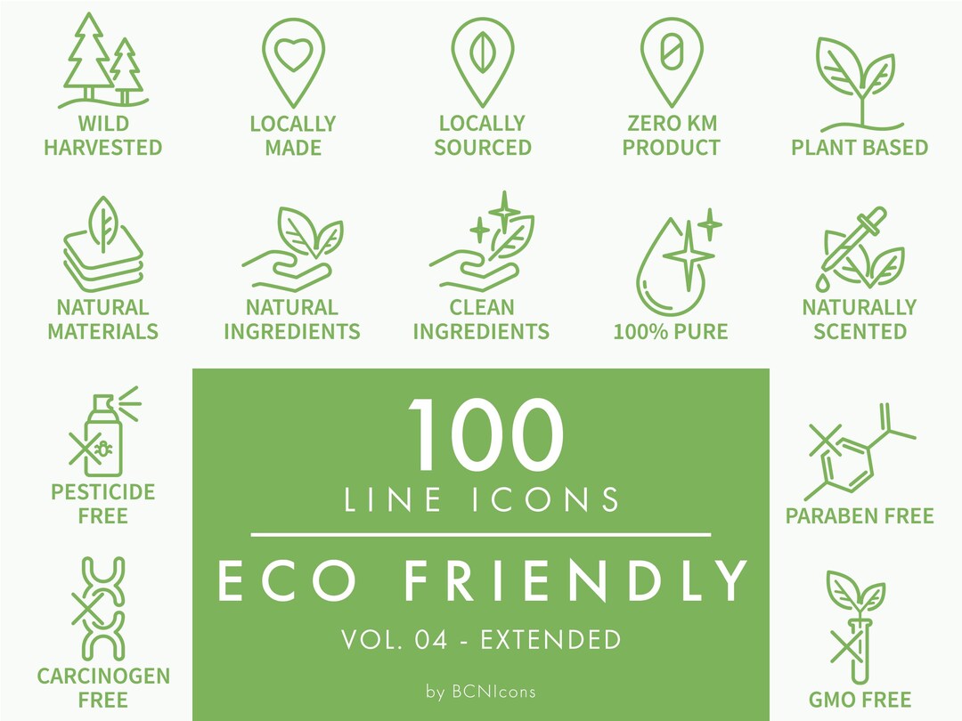 EXTENDED PACK: Eco Friendly Line Icons Set Vol. 05 SVG, Minimalist ...