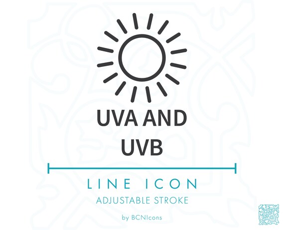 UVA and UVB Line Icon SVG Minimalist Sun Protection Natural - Etsy