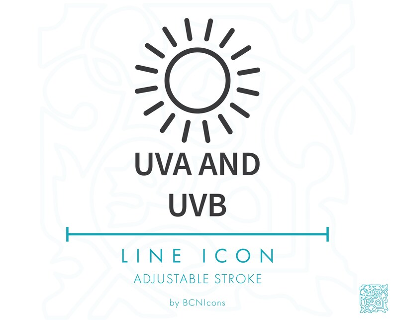 UVA and UVB Line Icon SVG Minimalist Sun Protection Natural - Etsy