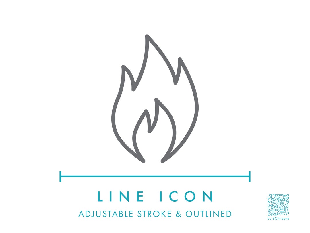 Flame Candle Line Icon SVG Minimalist Fire Candle Packaging Etsy