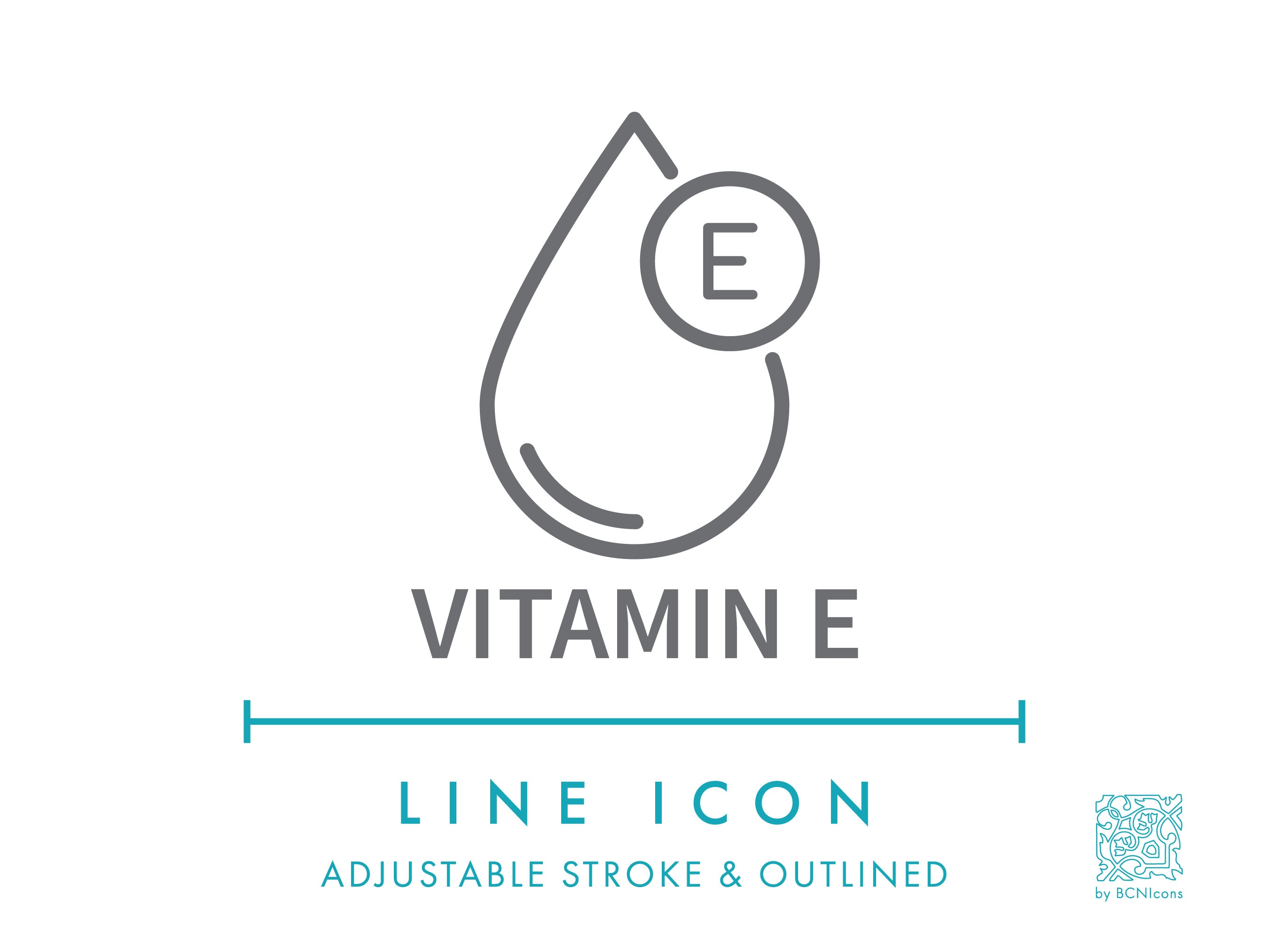 Vitamin E Line Icon SVG, Minimalist Vitamin E Complex Source