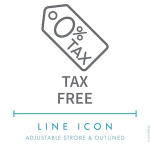 Belastingvrije e-commerce lijn pictogram SVG, minimalistische online winkel zakelijke pictogram PNG, online winkel bestelling verzending logistiek logo vector symbool