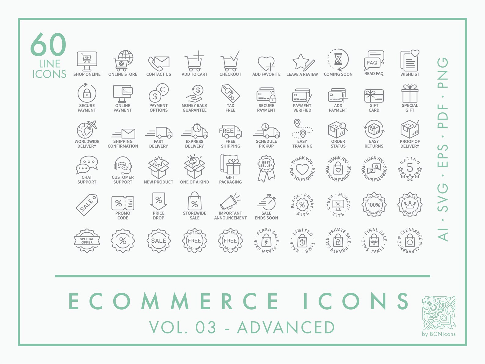 Ecommerce Symbols Vol. 03 Advanced Icon Pack SVG Minimalist - Etsy