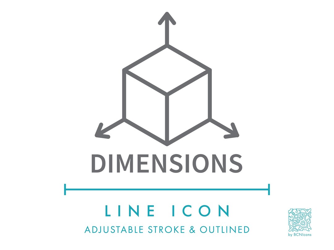 Dimensions Product Line Icon SVG, Size Guide Chart Symbol Sign PNG ...