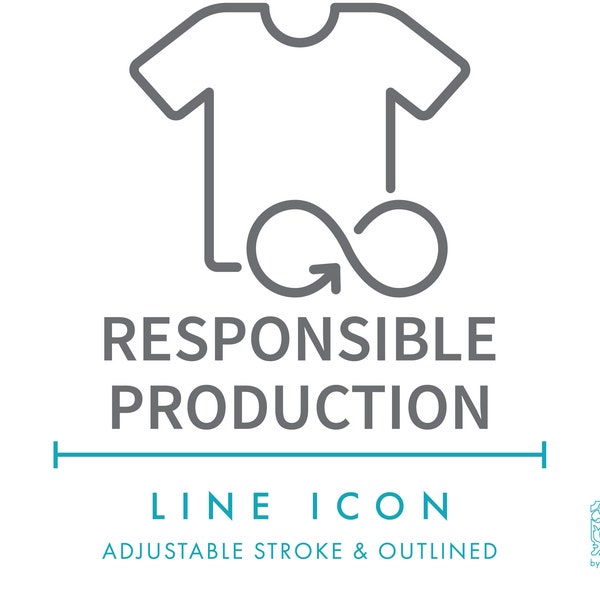 Responsible Production Clothes Line Icon SVG, Minimalist Eco Friendly Manufacturing PNG, Ethical Sustainable Slow Fashion Vector Symbol