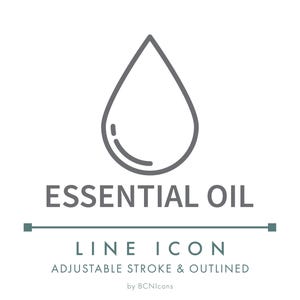 Etherische olie lijn pictogram SVG, minimalistische cosmetische verpakking logo png, huidverzorging en schoonheid natuurproduct vectorsymbool