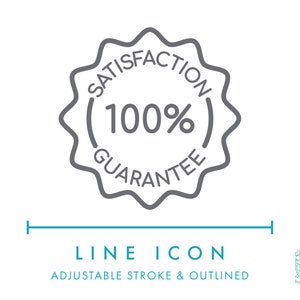 Insigne de garantie de satisfaction, icône de ligne de commerce électronique SVG, icône de garantie de boutique minimaliste PNG, symbole de Logo vectoriel de boutique en ligne de service client